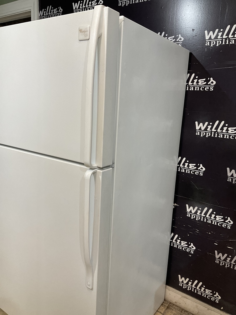 Whirlpool Used Refrigerator Top and Bottom 33x66 (White) 