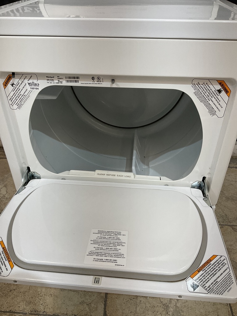 Whirlpool Used Electric Dryer 220volts (30 AMP) 27inches {3 prong} (White)