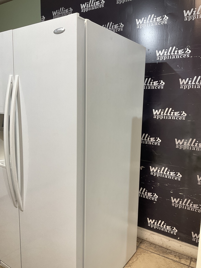 Whirlpool Used Refrigerator Side by Side 35 1/2” x 69 (White) 