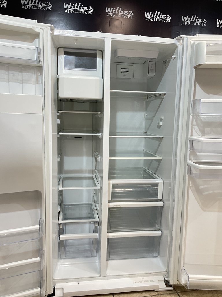Whirlpool Used Refrigerator Side by Side 35 1/2” x 69 (White) 