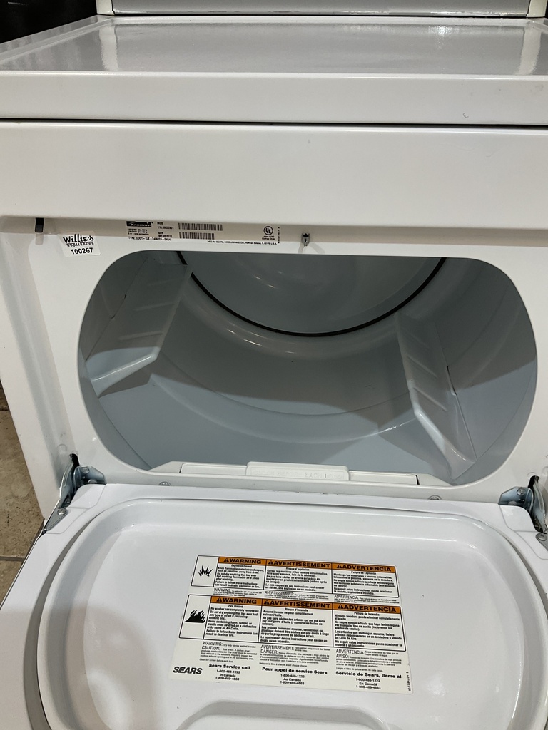 Kenmore Used Electric Dryer 220volts (30 AMP) 27inches {3 prong} (White)