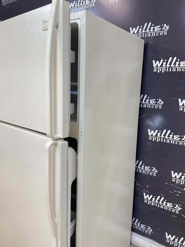 Whirlpool Used Refrigerator Top and Bottom 33x65 1/2” (Bisque)