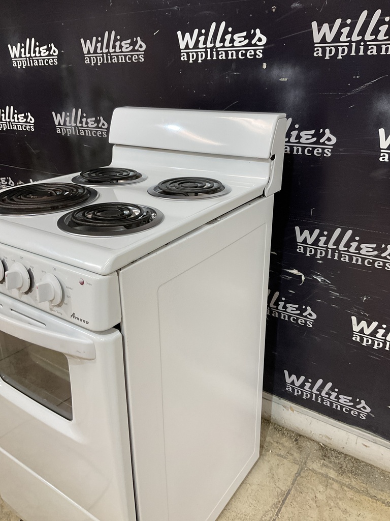 Amana Used Electric Stove 220volts (40/50 AMP) 19 1/2” (White) 