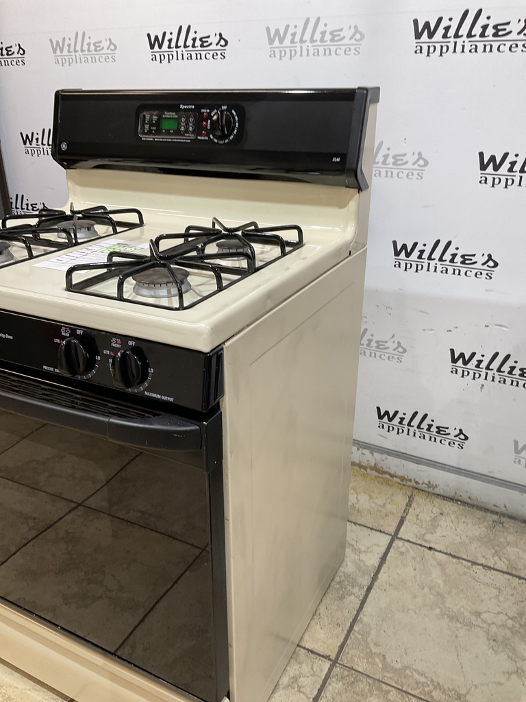 Ge Used Natural Gas Stove 30inches (Bisque/Black) 