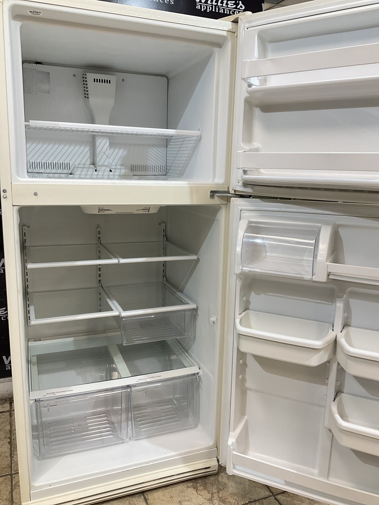 Whirlpool Used Refrigerator Top and Bottom 30x66 ” (Bisque) 