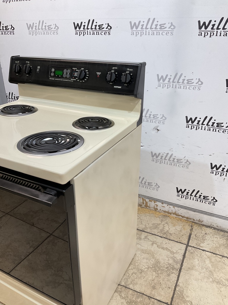 Hotpoint Used Electric Stove 220volts (40/50 AMP) 30inches {no cord} (Bisque/Black) 
