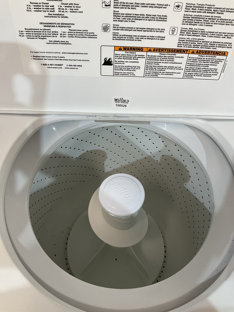 Kenmore Used Washer Top-load 27inches (White) 