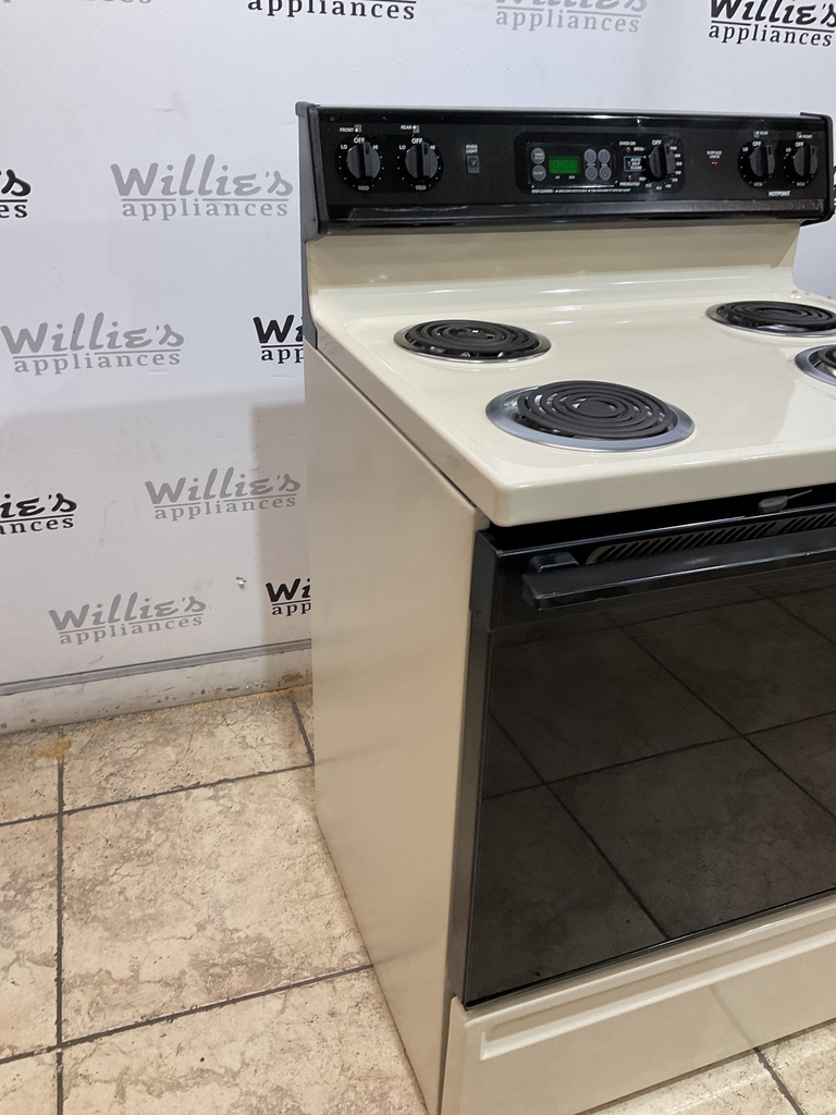 Hotpoint Used Electric Stove 220volts (40/60 AMP) 30inches {no cord} (Bisque/Black)