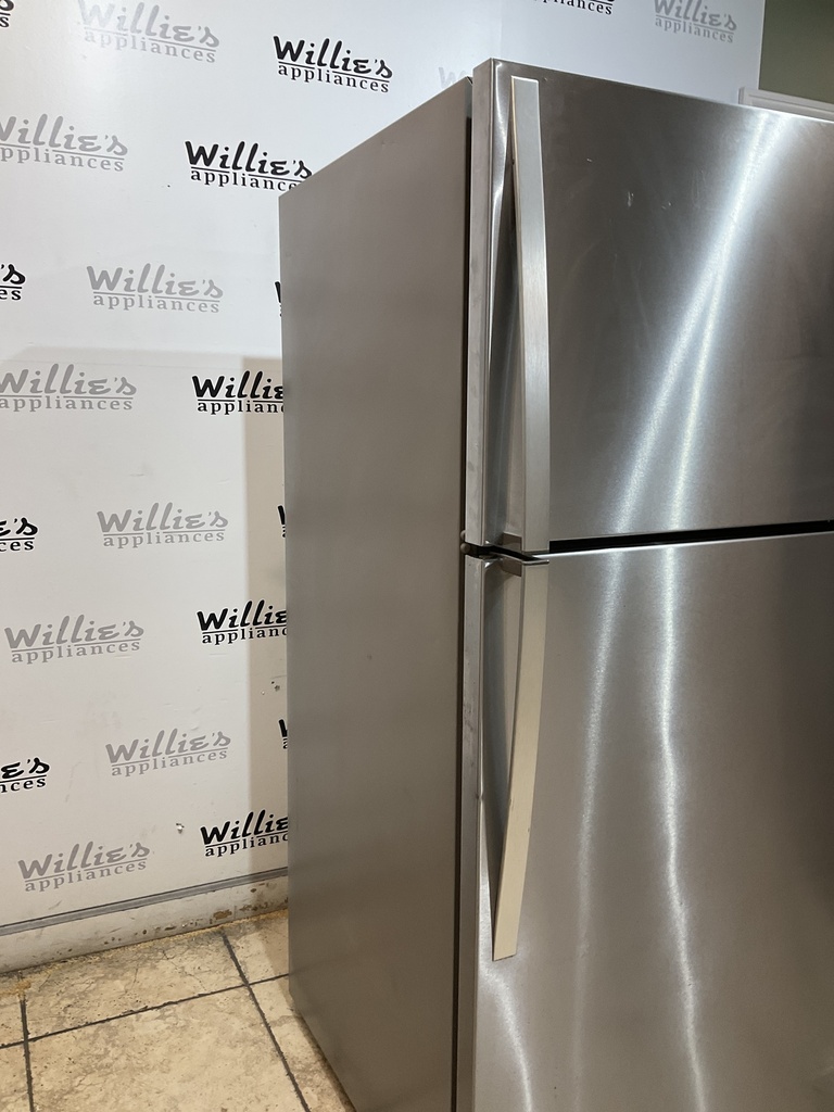 Whirlpool Used Refrigerator Top and Bottom 30x65 1/2” (Stainless Steel) 