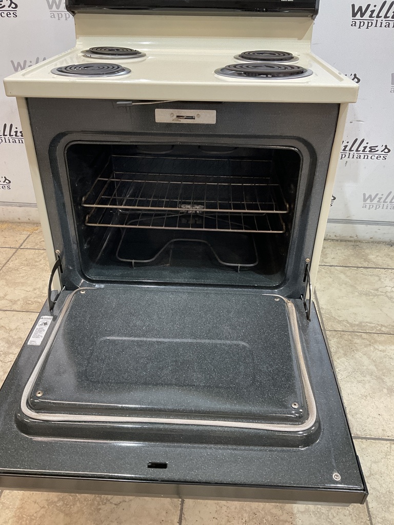 Hotpoint Used Electric Stove 220volts (40/50 AMP) 30inches {no cord} (Bisque/Black) 