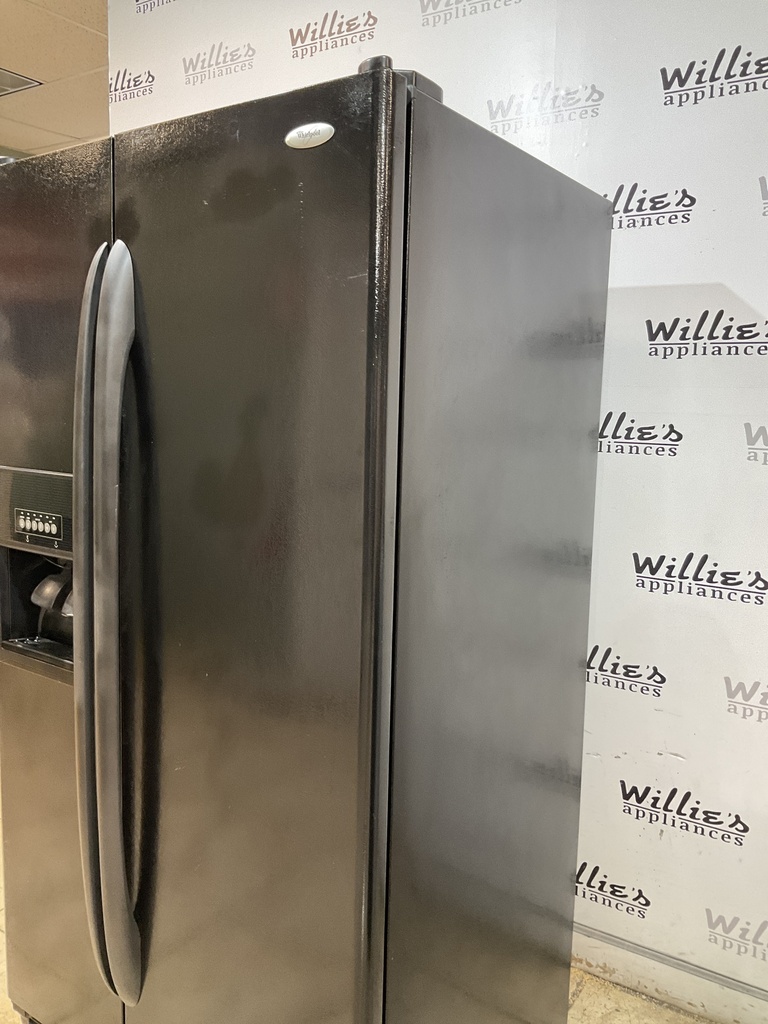 Whirlpool Used Refrigerator Side by Side 36x69 1/2” (Black) 