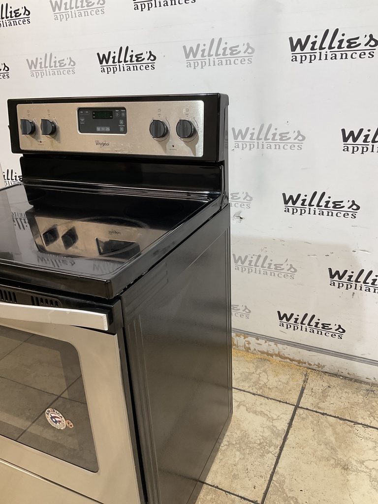 Whirlpool Used Electric Stove 220volts (40/50 AMP) 30inches {no cord} (Stainless Steel) 