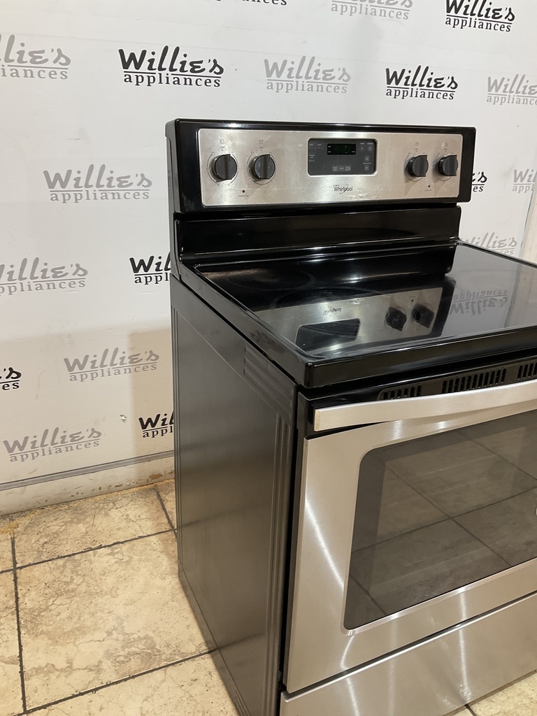 Whirlpool Used Electric Stove 220volts (40/50 AMP) 30inches {no cord} (Stainless Steel) 