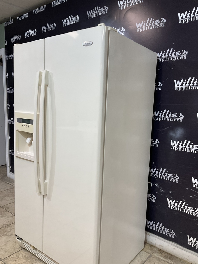 Whirlpool Used Refrigerator Side by Side 36x69 1/2” (Bisque) 