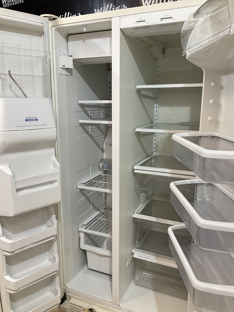 Whirlpool Used Refrigerator Side by Side 36x69 1/2” (Bisque) 