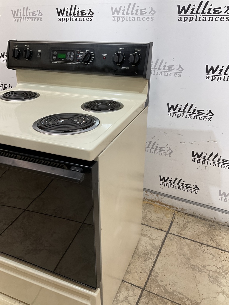 Hotpoint Used Electric Stove 220volts (40/50 AMP) 30inches {no cord} (Bisque/Black)