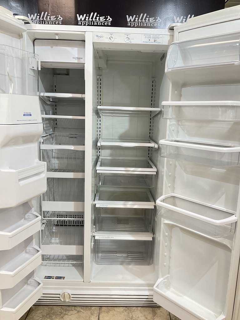 Whirlpool Used Refrigerator Side by Side 36x69 1/2” (White) 
