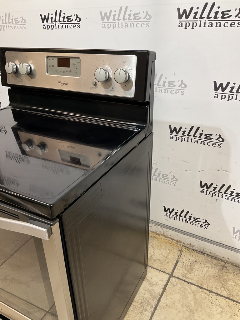 Whirlpool Used Electric Stove 220volts (40/50 AMP) 30inches {3 prong} (Stainless steel)