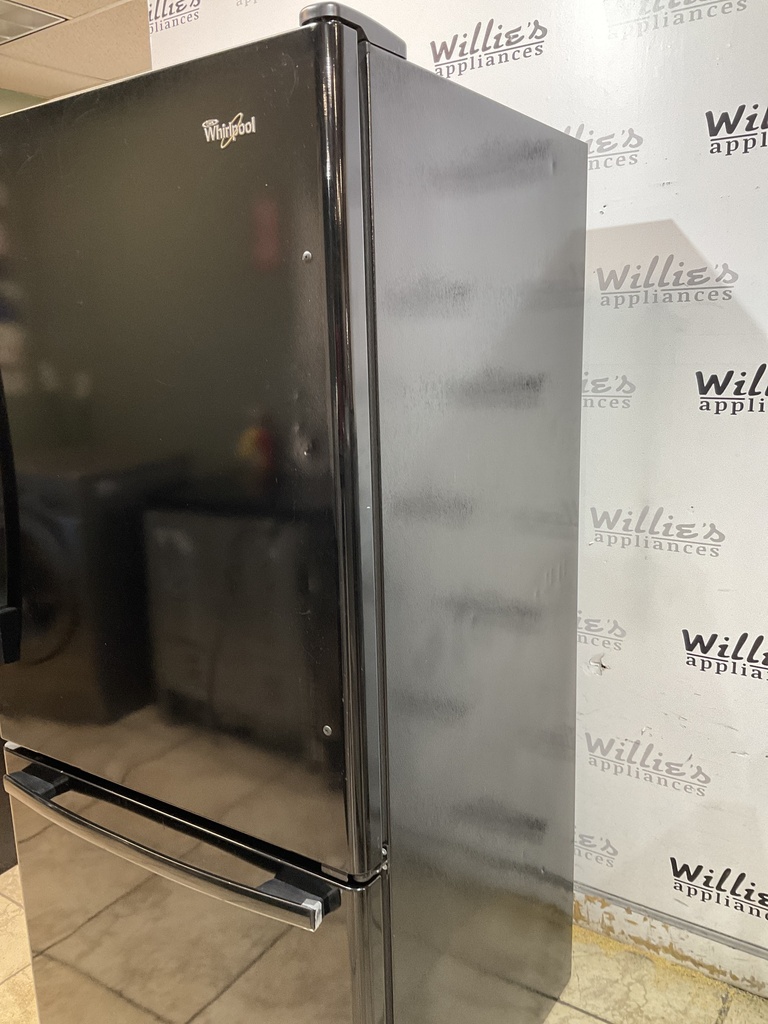 Whirlpool Used Refrigerator Top and Bottom Mount 33x69 1/2” (Black) 