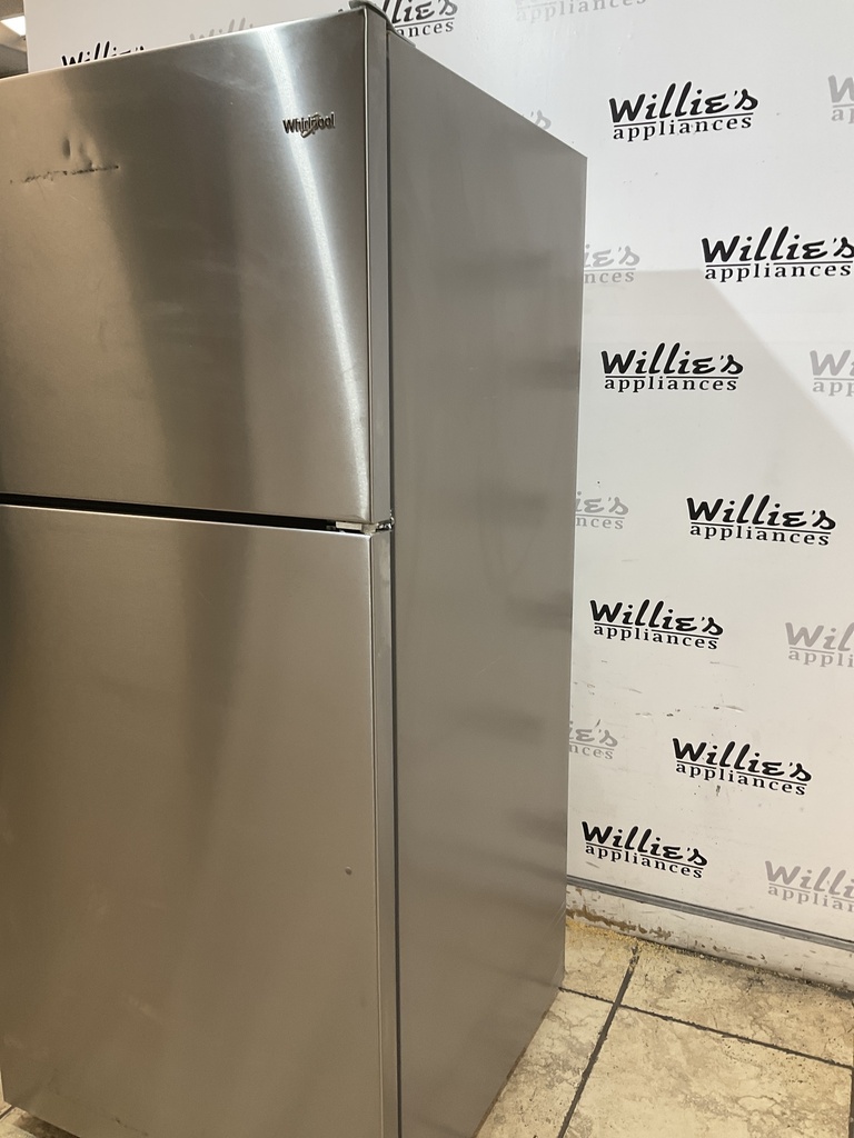 Whirlpool Used Refrigerator Top and Bottom 30x66 (Stainless Steel) 