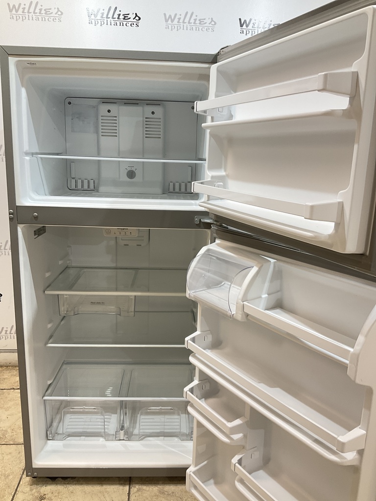 Whirlpool Used Refrigerator Top and Bottom 30x66 (Stainless Steel) 