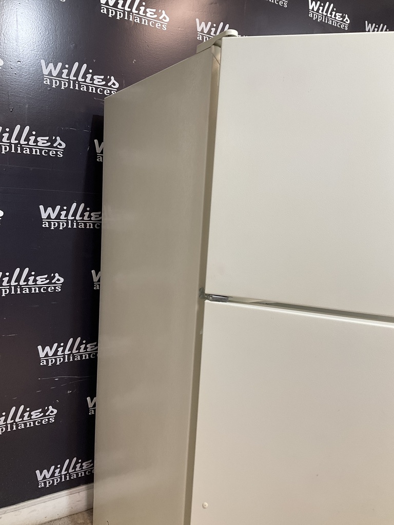 Whirlpool Used Refrigerator Top and Bottom 33x65 1/2” (Bisque) 