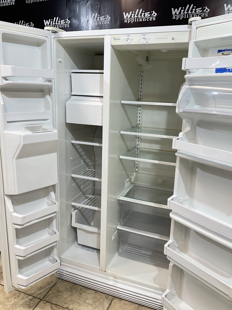Whirlpool Used Refrigerator Top and Bottom 36x69 1/2” (White) 