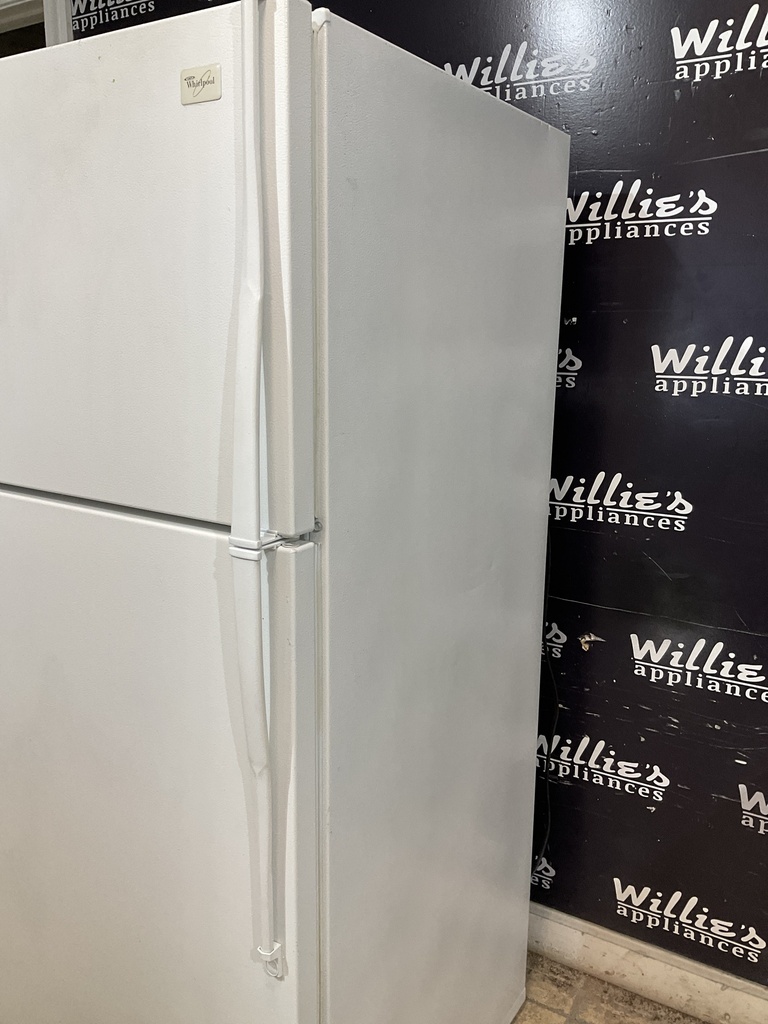 Whirlpool Used Refrigerator Top and Bottom 28x62 1/2” (White) 