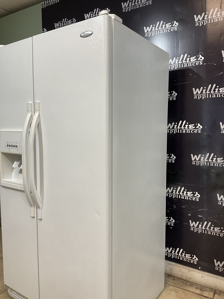 Whirlpool Used Refrigerator Side by Side 36x69 1/2” (White)