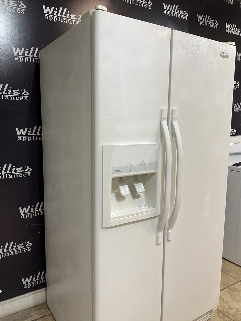 Whirlpool Used Refrigerator Side by Side 36x69 1/2” (White)