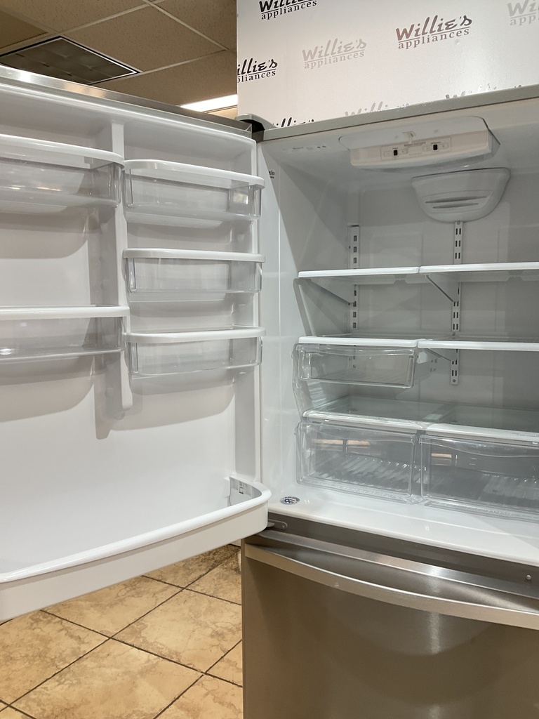 Whirlpool Used Refrigerator Top and Bottom Mount 32 1/2” x 69 1/2” (Stainless Steel) 