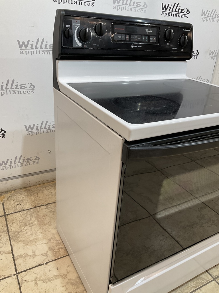 Whirlpool Used Electric Stove 220volts (40/50 AMP) 30inches {4 prong} (White/Black) 
