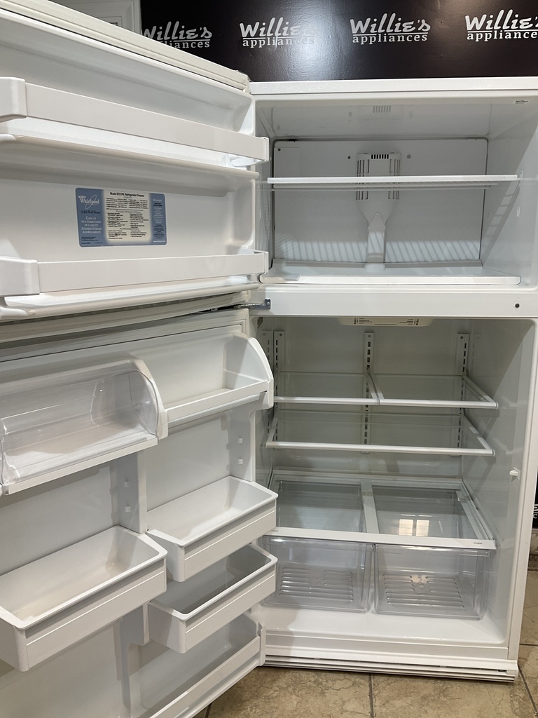 Whirlpool Used Refrigerator Top and Bottom 33x66 (White) 
