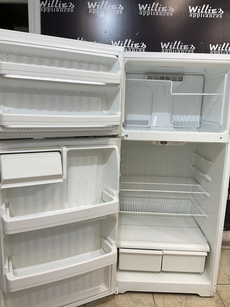 Hotpoint Used Refrigerator Top and Bottom 28x61 1/2” (White) 
