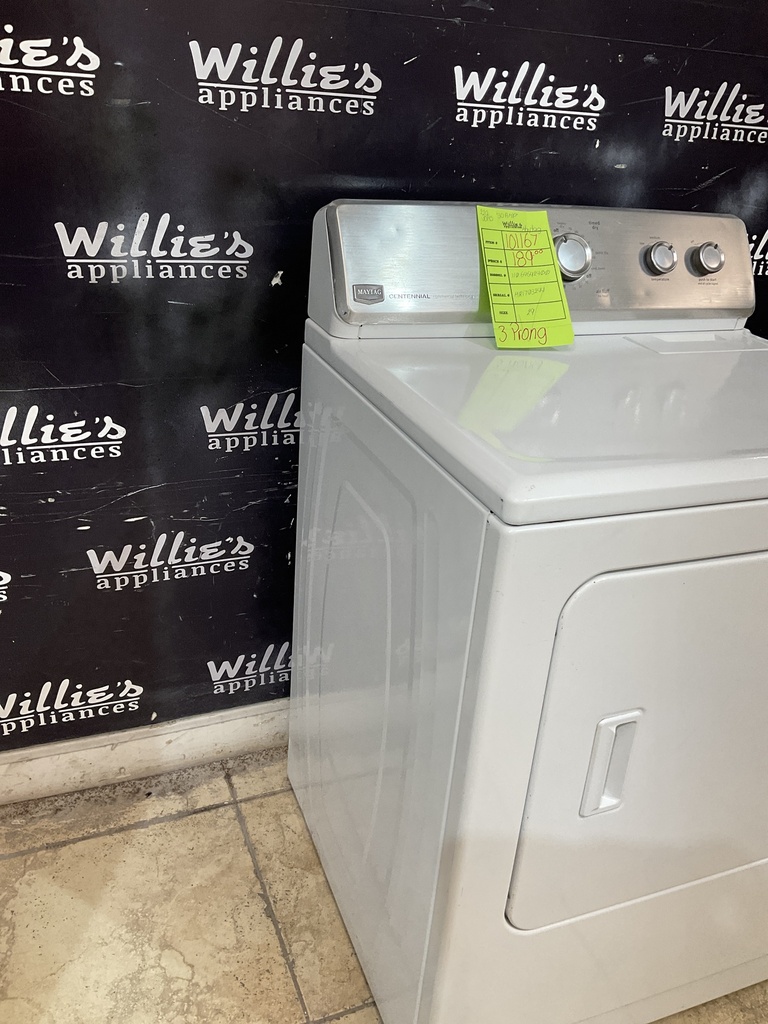 Maytag Used Electric Dryer 220volts (30 AMP) 29inches {3 prong} (White) 