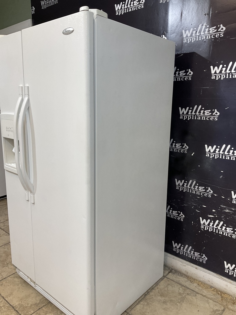 Whirlpool Used Refrigerator Side by Side 33x66 1/2” (White) 