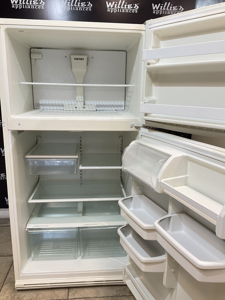 Whirlpool Used Refrigerator Top and Bottom 33x66 (Bisque) 