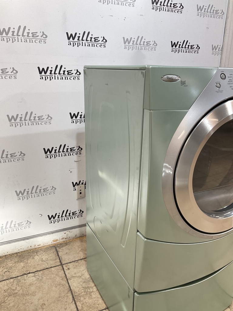 Whirlpool Used Electric Dryer 220volts (30 AMP) 27inches {3 prong} (Turquoise) 