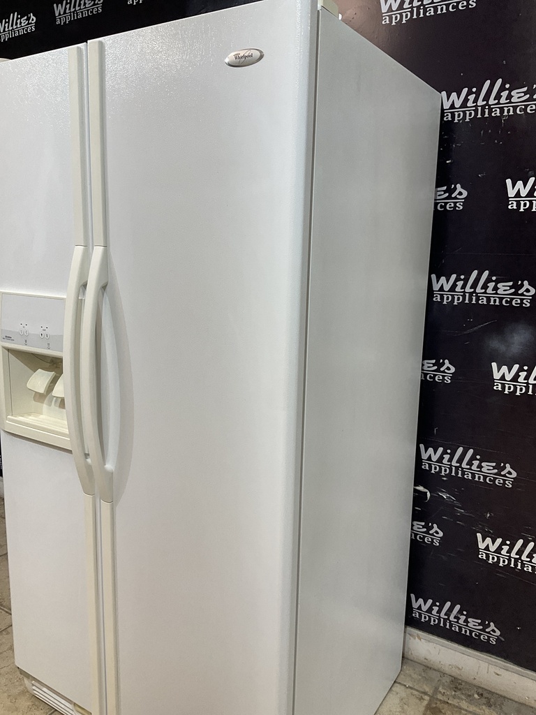 Whirlpool Used Refrigerator Side by Side 36x69 1/2” (White j 