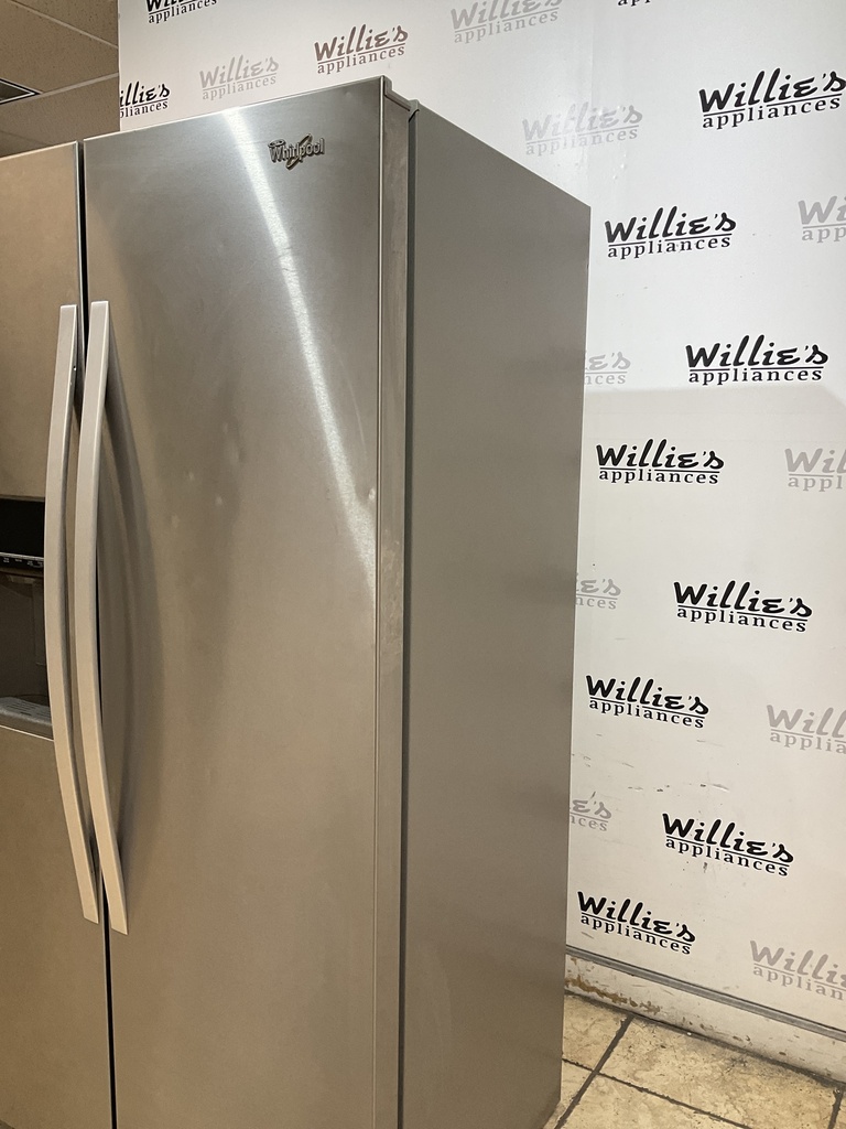 Whirlpool Used Refrigerator Side by Side Counter Depth 36x68 1/2” (Stainless Steel) 