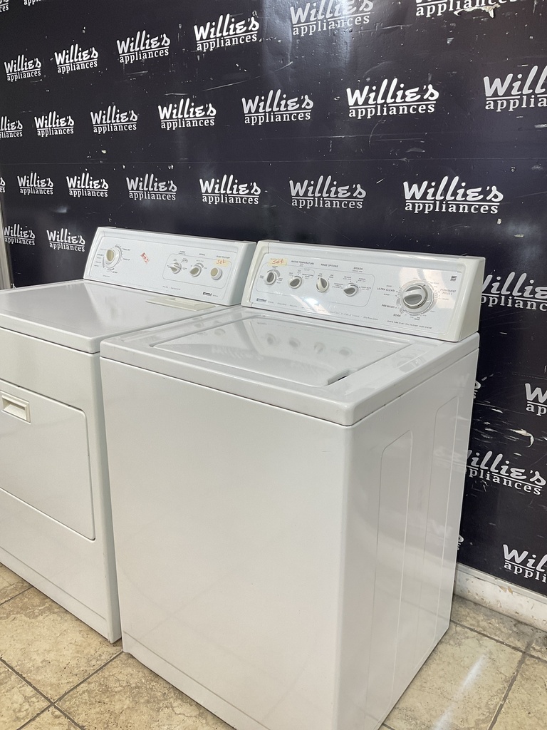 Kenmore Used Natural Gas Set Washer/Dryer 27/29inches (White) 