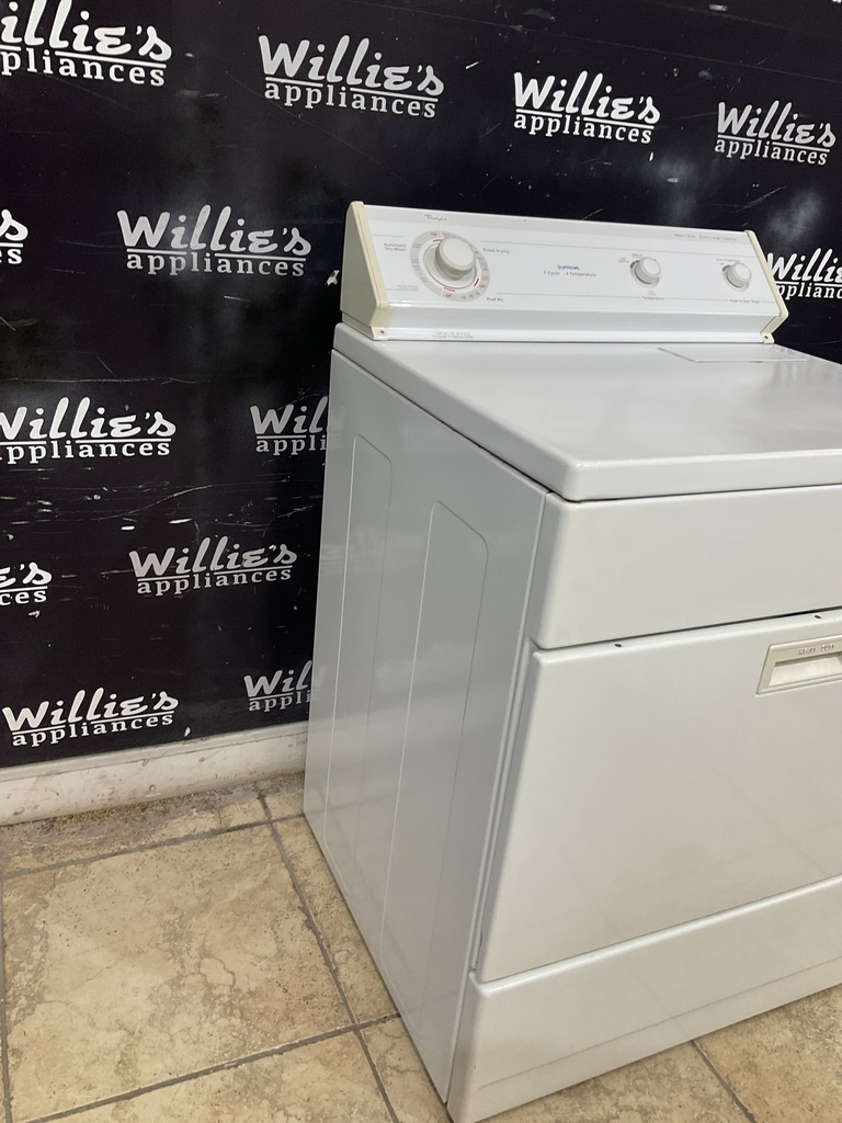 Whirlpool Used Electric Dryer 220volts (30 AMP) 29inches {3 prong} (White)