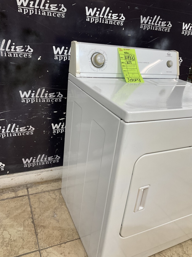 Roper Used Electric Dryer 220volts (30 AMP) 29inches {3 prong} (White) 