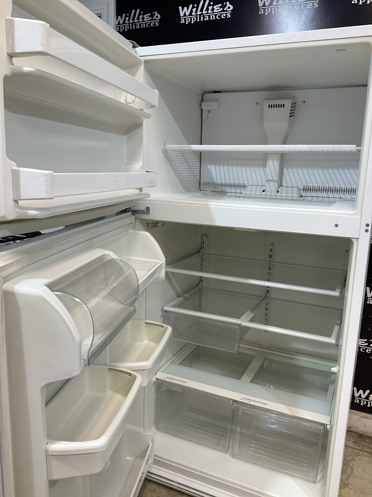 Whirlpool Used Refrigerator Top and Bottom 33x65 1/2” (White)