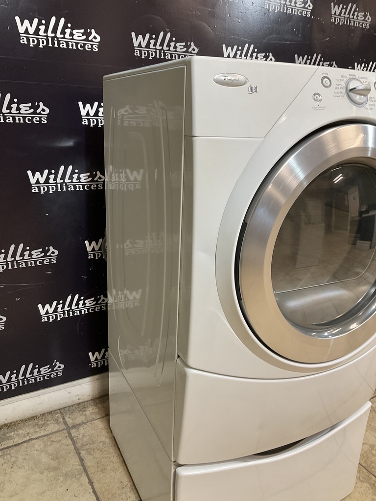 Whirlpool Used Electric Dryer 220volts (30 AMP) 27inches {3 prong} (White)