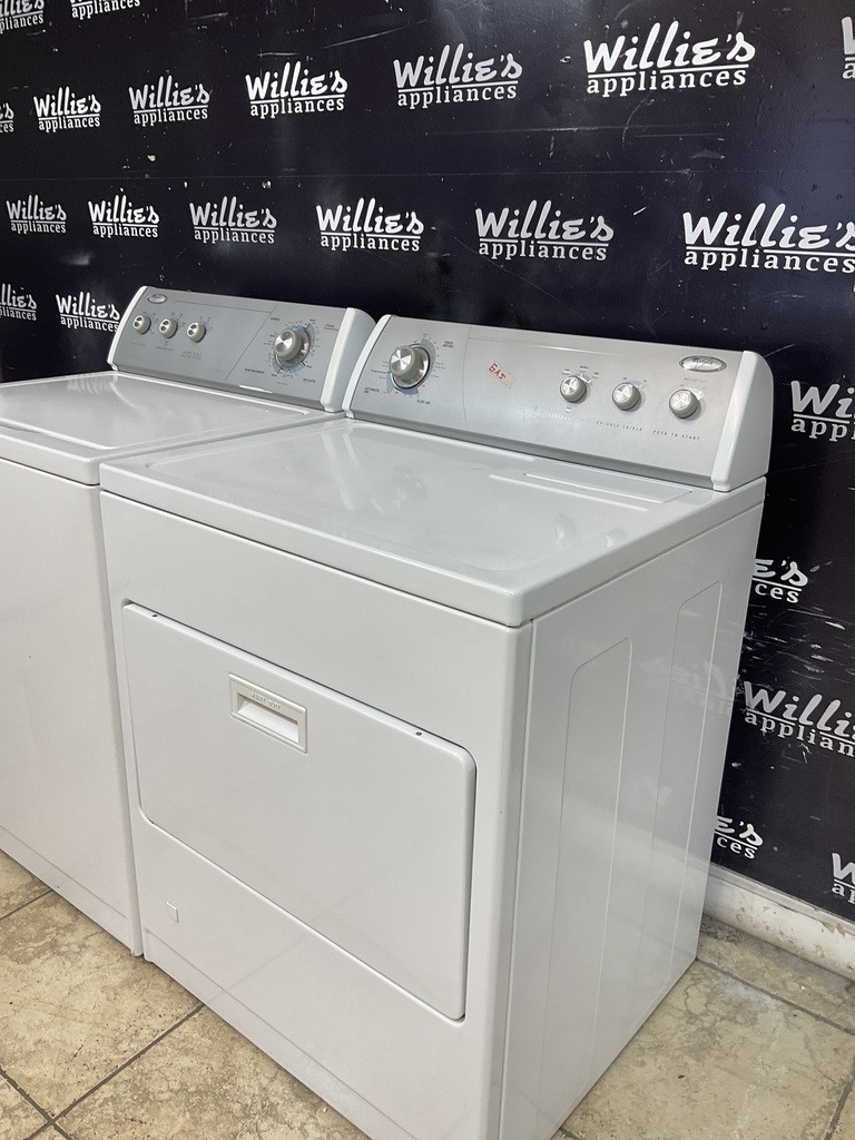 Whirlpool Used Natural Gas Set Washer/Dryer 27/29inches (White) 