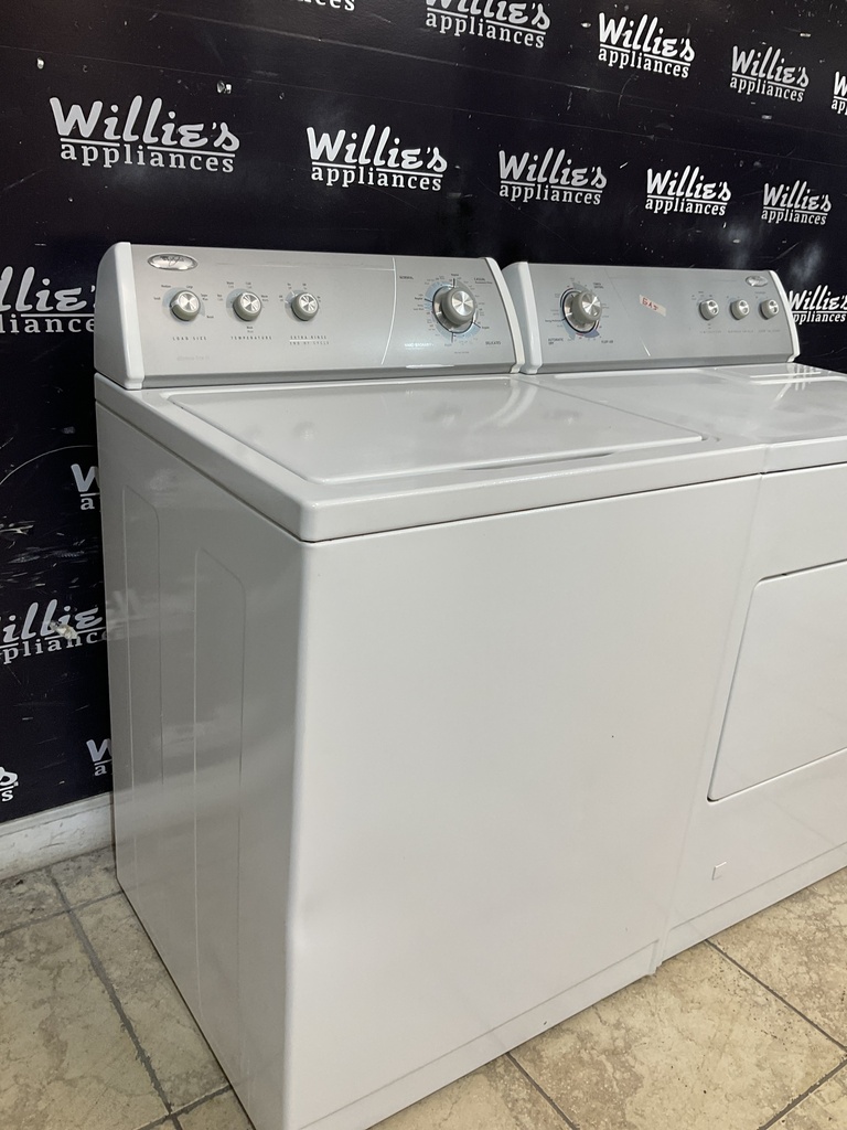Whirlpool Used Natural Gas Set Washer/Dryer 27/29inches (White) 