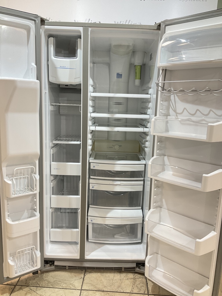 Ge Used Refrigerator Side by Side 33 1/2” x 69 1/2” (Stainless Steel) 