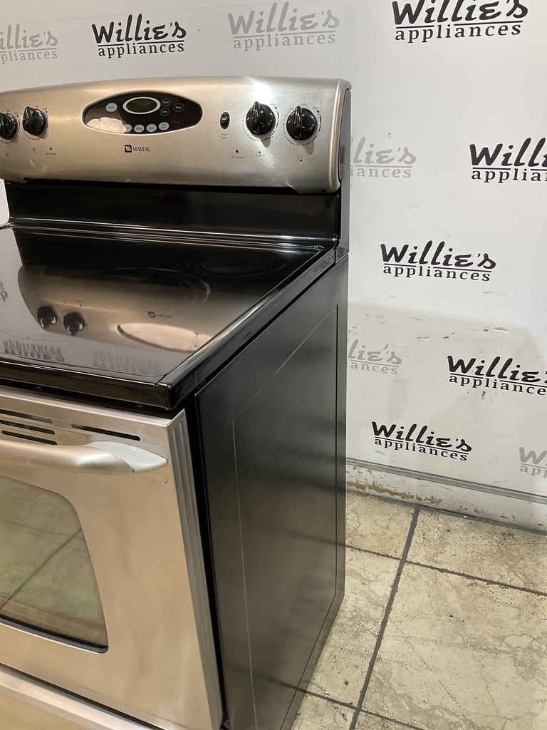 Maytag Used Electric Stove 220 volts (40/50 AMP) 30inches {3 prong} (Stainless steel) 