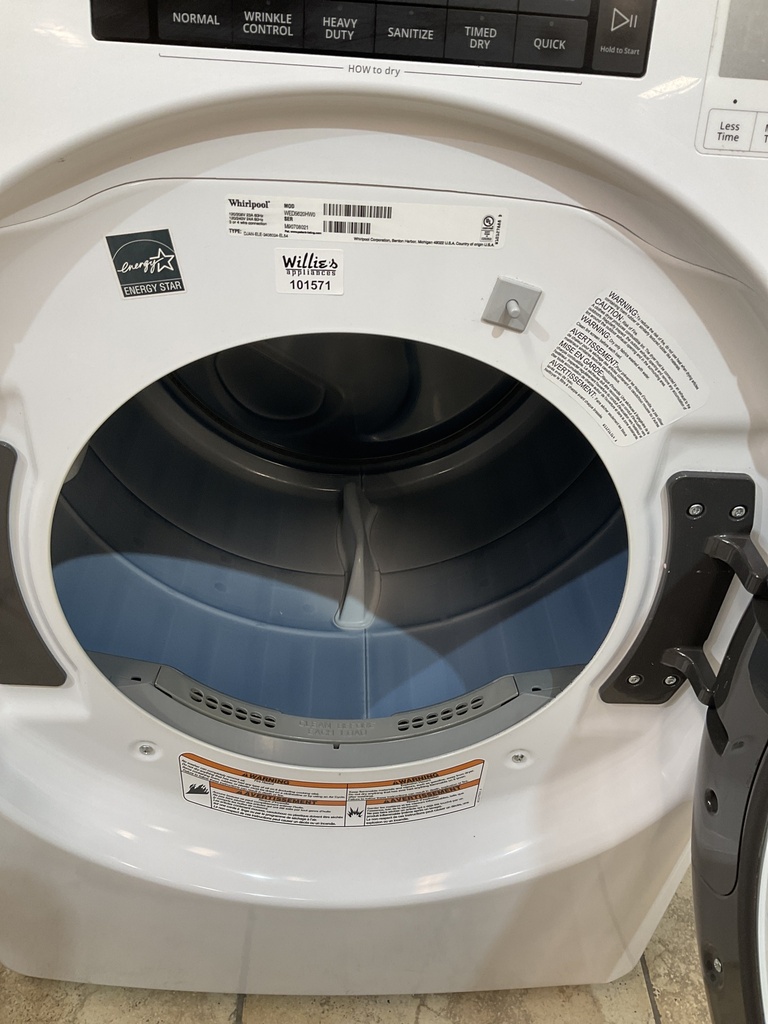 Whirlpool Used Electric Dryer 220volts (30 AMP) 27inches {3 prong} (White) 